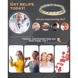 Jeracol Magnetic Bracelets for Women Ladies,Titanium Steel Magnetic Women Bracelets,Adjustable Jewellery Wristband Bracelet with Gift Box & Removal Tool(Fish Tail Design-Silver)