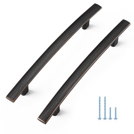 Ravinte 3 Pack Cabinet Handles 5 Inch Oil Rubbed Bronze Kitchen Cabinet Handles Drawer Pulls for Kitchen Cupboard Arch Cabinet Pulls for Dresser Drawer Curved Cabinet Hardware