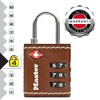 Master Lock 4692EURDBRN Combination Travel Padlock TSA Certified, Brown Leather,