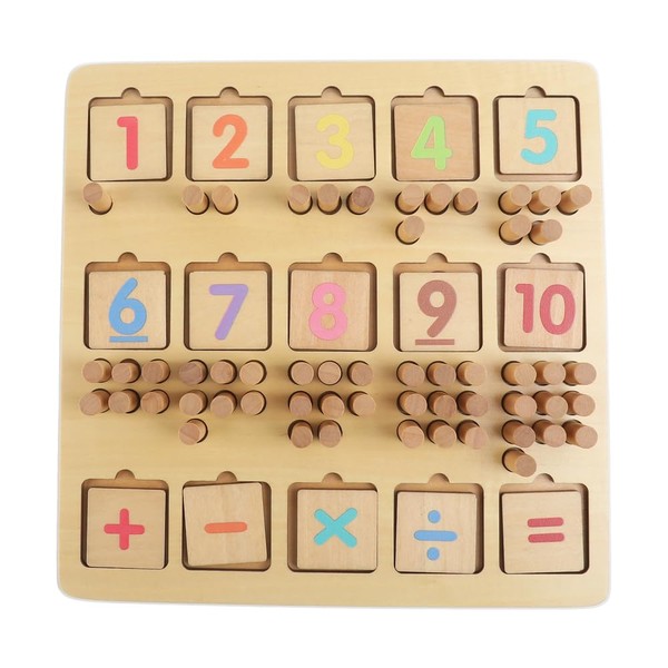 Wooden Number Counting Peg Board - Montessori Math Toy for