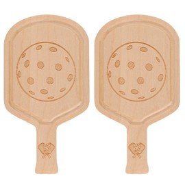 BOXOB 2pcs Pickleball Drink Coasters, Paddle-Shaped Birch Wood Coasters Pickleball Gifts for Sports Fans Home Bar Table Protection Party Decoration