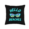 Funny Sunglasses Beach Beaches Vacation Summer Throw Pillow