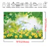 LYWYGG 7x5FT Spring Scenery Backdrop Forest Path Sunshine Flower Photography