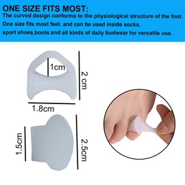 Footsihome Pinky Toe Separators Hammer Toe Straightener(10 Pack) Little Toe Spacers - Gel Spreader - Correct Crooked Toes - Bunion Corrector and Bunion Relief