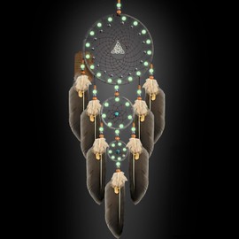 Dream Catchers for Bedroom Adult, Large Dream Catchers for Wall Hanging Handmade Feather Luminous Dream Catcher for Kids Boys and Girls Bedroom Wall Decor