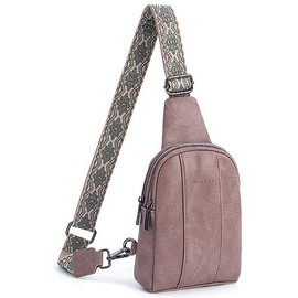HKCLUF 4059 Crossbody Sling Bag For Women Vegan Leather Crossbody Fanny Packs Fashion Chest Bag with Adjustable Strap Perfect for Back to School:_Purple 