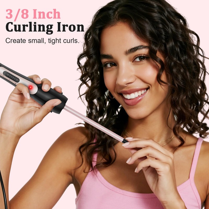 3/8 Inch Small Curling Iron, 9mm Tiny Curling Wand for