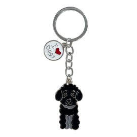 POYAMUSE Enamel Dog Pet Keychain - A Heartwarming Memorial and Adorable Accessory keyring for Dog Lovers, Poodle Black, Medium