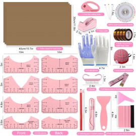 XEUZK Sublimation Shirts Tool Pink Kit With 8T Shirt rulers, 3Pack Teflon Sheet for Heat Press 12 x 16in, Heat Resistant Gloves & Silicone Bumps, 4Rolls Heat Resistant Tape& Tape Dispenser Sublimation