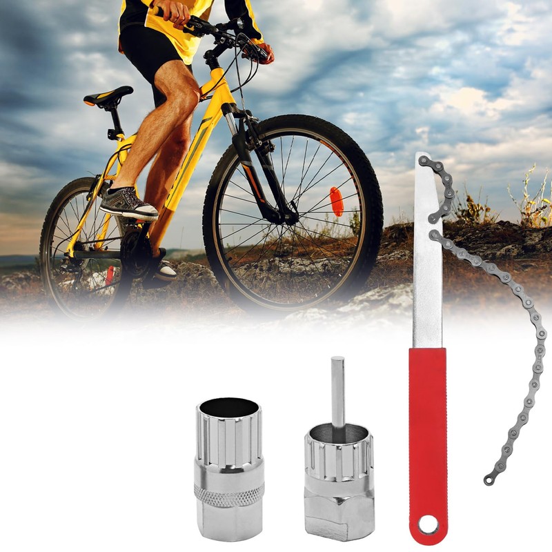 QWORK® Bike Chain Whip Tool Set, Universal Bicycle Cassette Chain