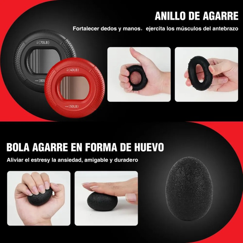 Ejercitador De Mano Fortalecedor De Mano Muñeca Y Antebrazo