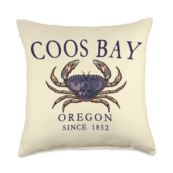 Coos Bay Oregon Dungeness Crab Since 1852 Purple Letters Throw