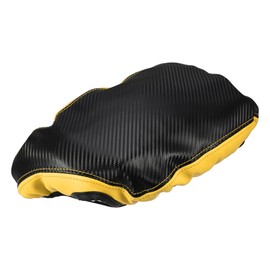 A ABSOPRO Center Console Cover Pad Waterproof Armrest Cover Protector for Dodge Challenger 2015-2023 Faux Leather Black Yellow