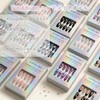 Sun&Beam Nails Handmade Nail Tips Short Coffin Denim Blue Silver