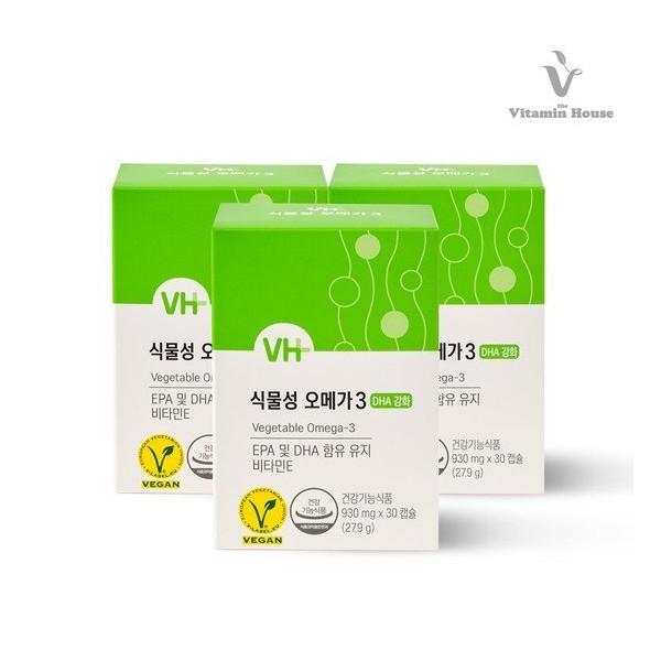 Vitamin House Vegetable Omega 3 3 Boxes 3 Month Supply / 비타민하우스 식물성 오메가3 3박스 3개월분