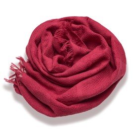 Tafura Senshu Towel, Towel Muffler, 13.6 x 51.2 inches (34.5 x 130 cm), Made in Japan, 100% Cotton, Water Absorbent, 3D Roll, Washable, For Couples, Present, Gift, Red