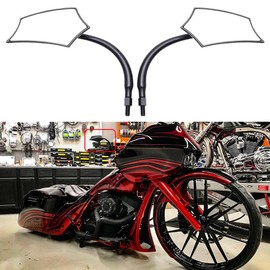 Black Irregular Shape Motorcycle Mirrors,Upgrade Rearview Motorcycle Mirrors With M8 10 Screws Compatible with Harley Yamaha Kawasaki And More