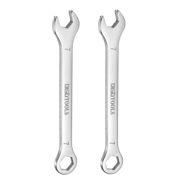 HARFINGTON 2pcs Thin Combination Wrench 7mm Offset 6-Point Ended Box