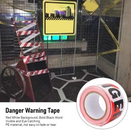 4PCS Red & White Danger Tape Roll, Warning Safety Stripe Tape Non Adhesive, Floor Marking Tape Hazard Tape Caution Tape for Crime Scene Barricade Areas