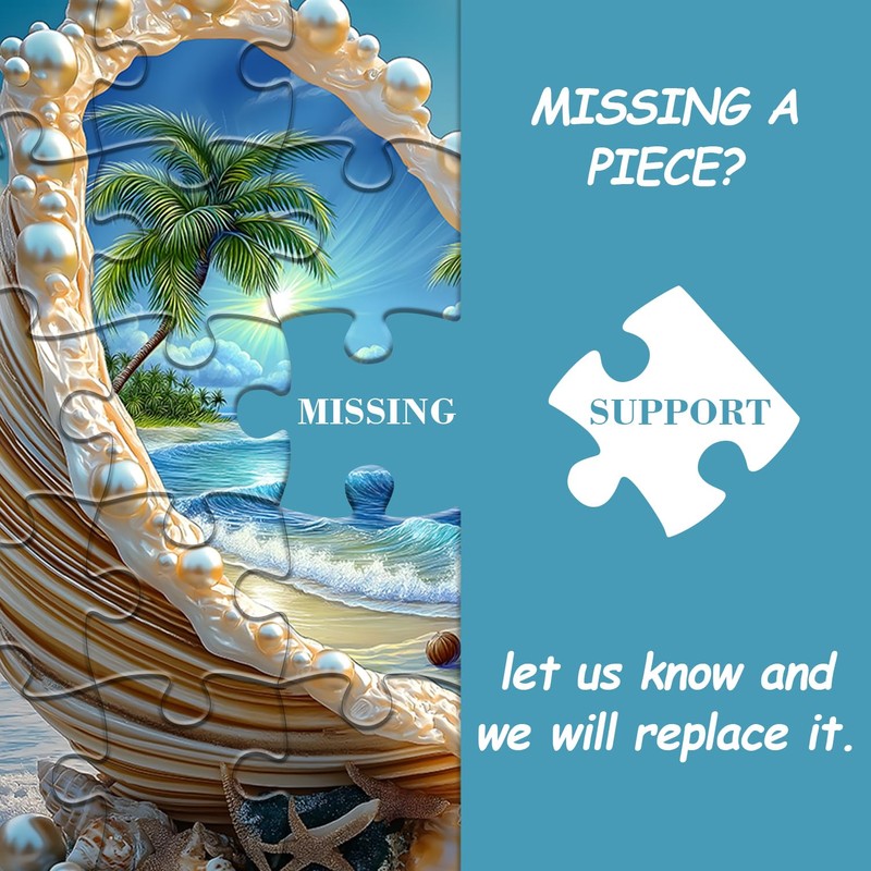 Beach Puzzles for Adults 1000 Piece, PICKFORU Summer Marine Jewel