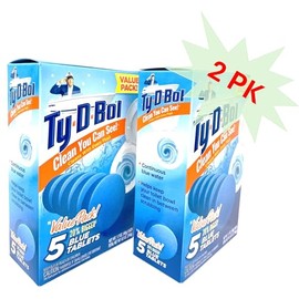 Gov Ty D Bol - Pastillas de Limpieza para Inodoro con Aroma a Abeto Azul Continuo, Limpia y Desodorizante para un Baño de Olor Fresco, 10 Pestañas (2 