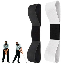 MUU Golf Swing Training Aid Arm Band 2 Piece Exercise Belt Set Black and White
