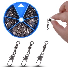 SHADDOCK Fishing Swivel Kit Barrel Swivel with Ball Bearing Swivel Fishing Swivel Assortment Fishing Swivel with Carabiner Swivel Fishing Accessories Set of 100