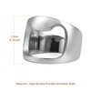 HZMAN Stainless Steel Polished Beer Bottle Opener Ring (Silver,12)