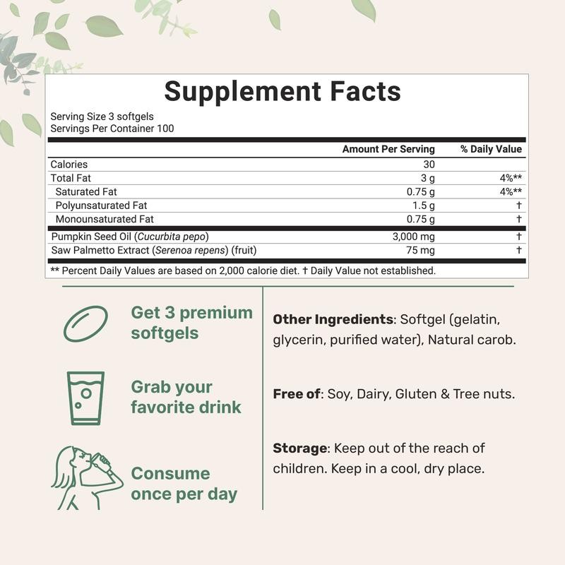 Micro Ingredients Pumpkin Seed Oil with Saw Palmetto Softgels