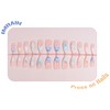 IMRAIN Press on Nails Almond Medium Fake Nails Pink Blue