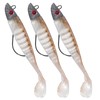 Dr.Fish 3pcs Soft Fishing Lures Jig Head with Paddle Tail