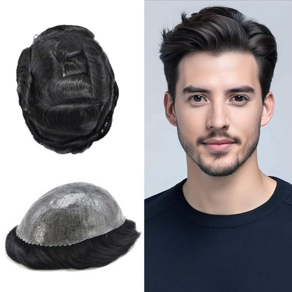 Healthlif Toupee For Men Hair Pieces Real Human Hair Replacement