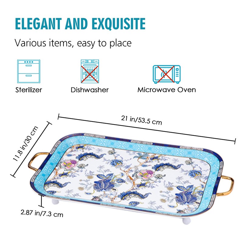 ACMLIFE British Serving Tray Set, 21 inches Bone China English
