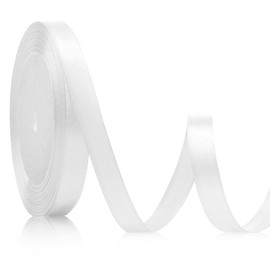 Gift Ribbon White, Satin Ribbon White 10 mm 23 m White Gift Ribbon Wedding Fabric Ribbon Gift Ribbon Fabric Decorative Ribbon White Gift Ribbon Wedding Satin Ribbon Wedding 25