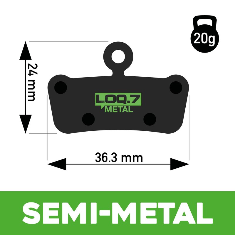 LOQ.7 Bicycle Brake Pads - Semi Metallic for SRAM Guide,