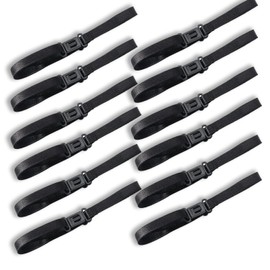 Wenrou Pack of 12 Bow Tie Extensions, Elastic, Adjustable Fly Extension, Buckle, for Ties, Bow Ties, black