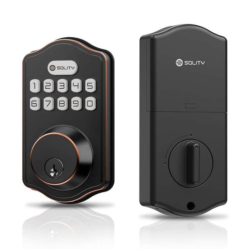 Solity Smart Digital Electric Deadbolt Keypad Lock, Keyless Entry, Auto