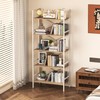 Folding Bookshelf,5 Tier Bookcase Foldable Shelf with X-Bracket Design, Adjustable