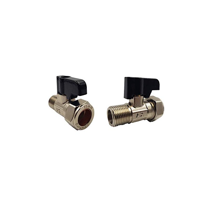 Aumix 15mm x 12mm Isolating Valve with Handle UK Compression