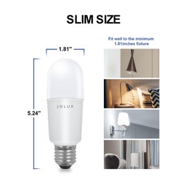 Jolux Stick Light Bulbs Dimmable,led Bulbs 100 watt Equivalent,2700K(Soft White) led Enclosed Fixture Rated, 14 Watt 1500 Lumen,Standard Medium Screw Base,E26,6 Pack……