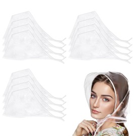 EULAPGOE 12 Pieces Rain Bonnet with Visor Clear Waterproof Rain Scarf Plastic Rain Hats for Women Lady Rain Wear