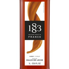 1883 Coffee Syrup, Dulce De Leche Syrup for Drinks, Made in France, 1 Liter Glass Bottle