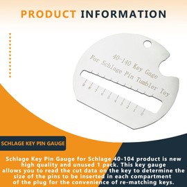 Honkador Professional Measuring Tool Schlage 40-104 Key Pin Gauge, Accurate Pin Measurement, Fits All Schlage Keys, Single Piece Packaging