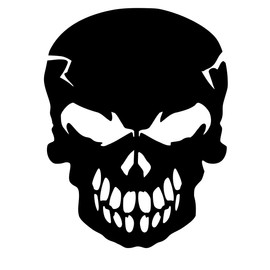 UR Impressions Blk Scourge Skull Head Decal Vinyl Sticker Graphics for Cars Trucks SUV Vans Walls Windows Laptop|Black|5.5 X 4.2 inch|URI008-B