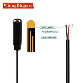 VISSQH 3.5 mm Female to Bare Wire with Open End TRS 3-Pin Stereo 1/8 Inch for Soldering 3.5 mm Mini Stereo Jack Plug Cable for Repairing Audio Headphones Cables, 30 cm, Pack of 10
