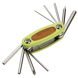 IceToolz Compact 10 Multi Tool | 10-in-1 for Cyclists | Yellow | Durable Alloy Steel Construction (Lifu Allen Key Set)