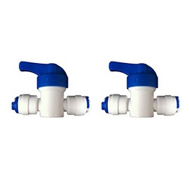 1/4" Inline TAP/Shut-Off Valve/Isolation Valve for 1/4" LLDPE Fridge Freezer/Reverse Osmosis Water Filter System Water Pipe TUBING (2 Pack)