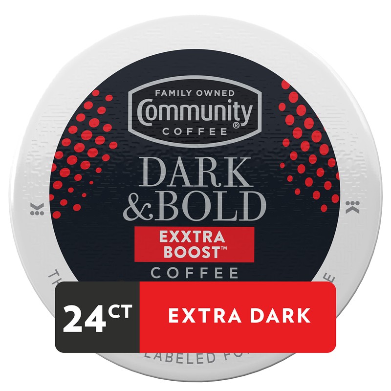 Community Coffee Dark & Bold Exxtra Boost 24 Count Coffee
