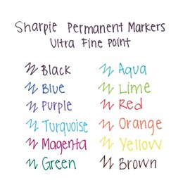 Sharpie 37665PP Permanent Markers Ultra Fine Point Black 5/Pack