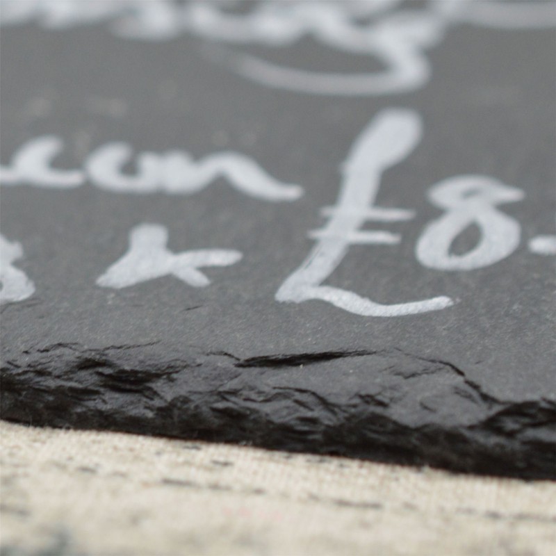 1x Slate 30 x 20cm Wall Hanging Chalk Message Black